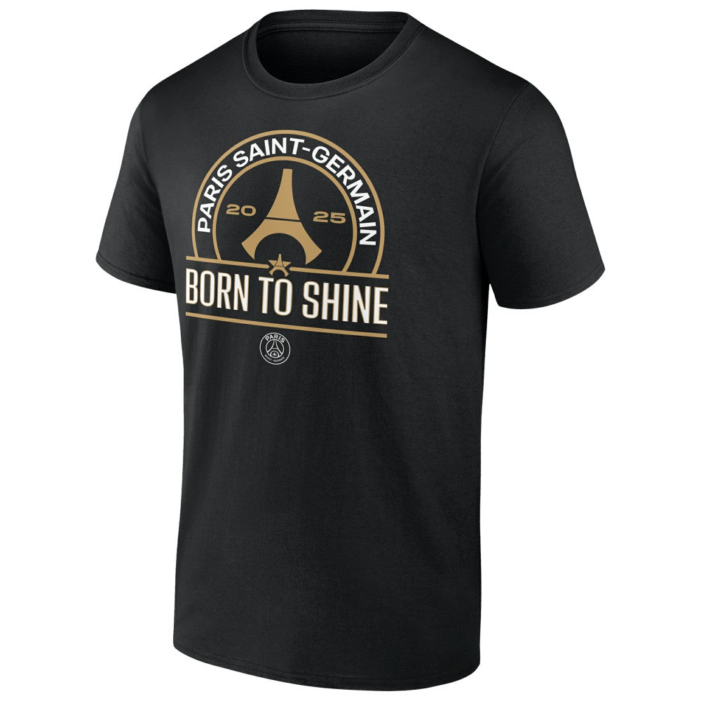 Paris Saint-Germain 2025 Champions League Winners Signature Roster T-Shirt Black - FIFA World CUP