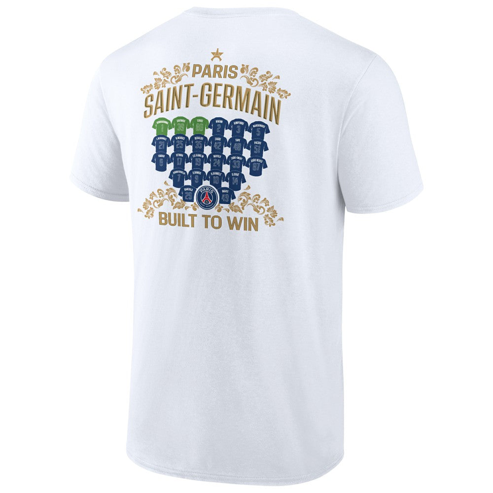 Paris Saint-Germain 2025 Champions League Winners Roster Jersey T-Shirt White - FIFA World CUP