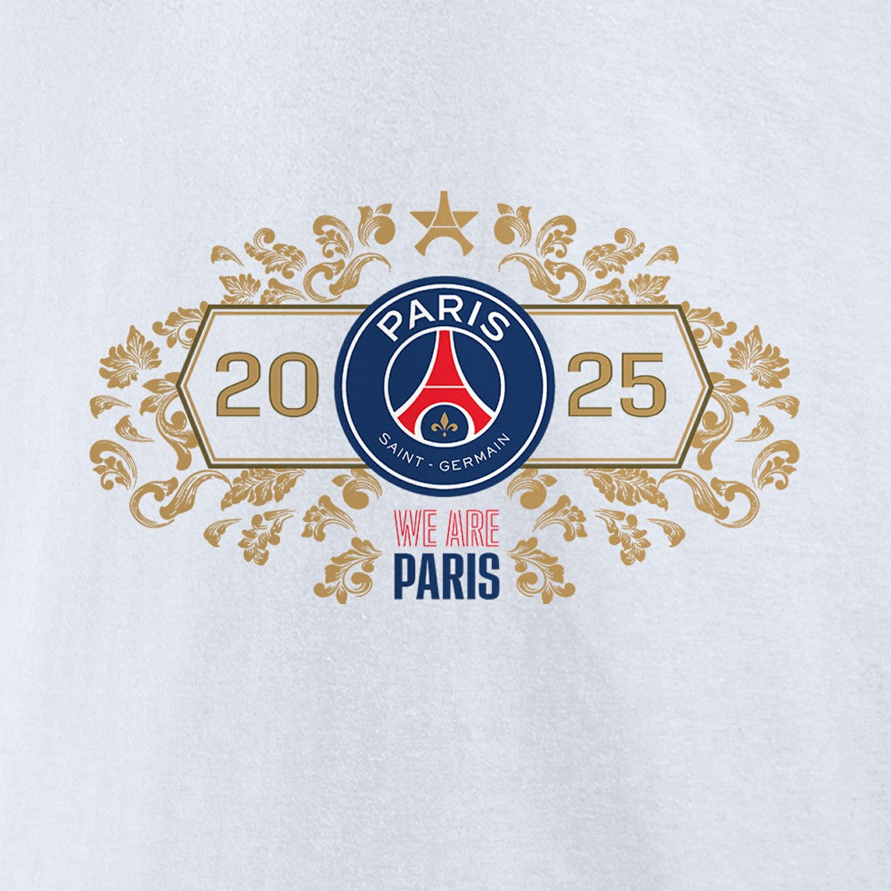 Paris Saint-Germain 2025 Champions League Winners Roster Jersey T-Shirt White - FIFA World CUP