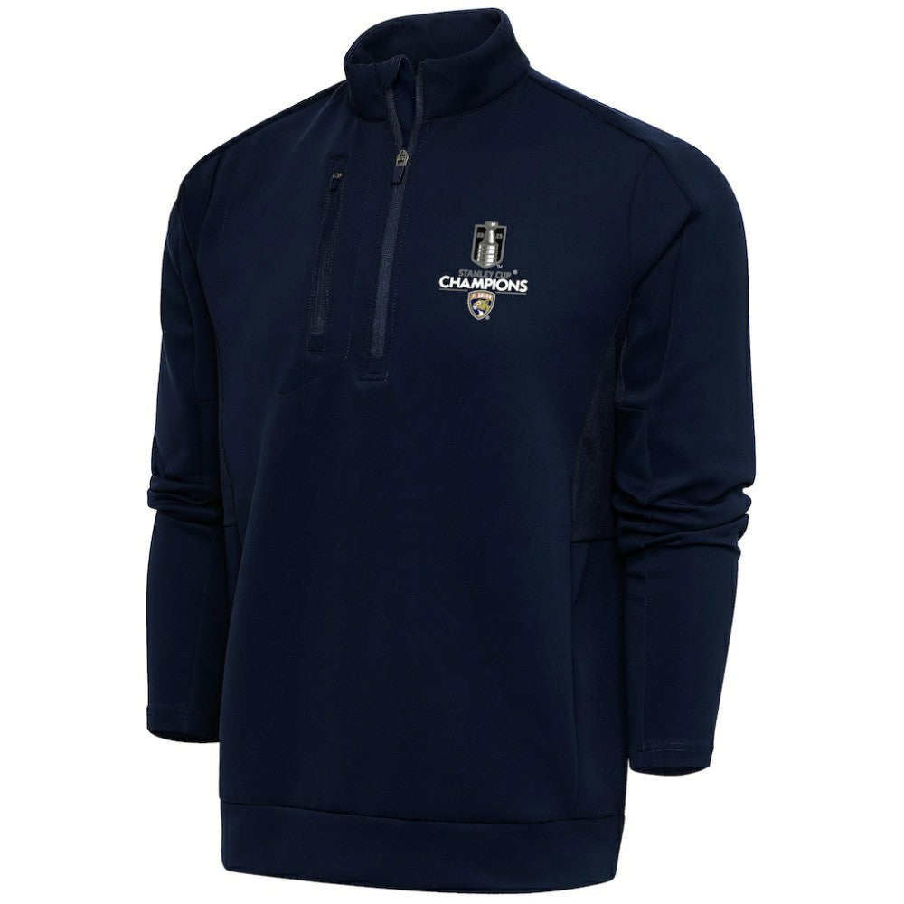 Florida Panthers Fanatics 2025 Stanley Cup Champions Genesis Quarter-Zip Pullover - Navy - NHL