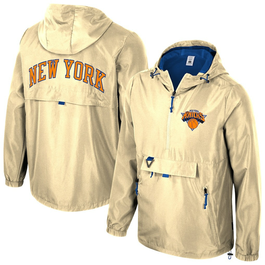 New York Knicks Stadium Essentials Unisex 2025/26 City Edition Compete Quarter-Zip Hoodie Jacket Tan - NBA