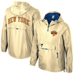 New York Knicks Stadium Essentials Unisex 2025/26 City Edition Compete Quarter-Zip Hoodie Jacket Tan - NBA