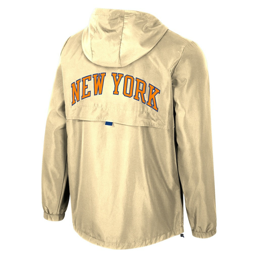 New York Knicks Stadium Essentials Unisex 2025/26 City Edition Compete Quarter-Zip Hoodie Jacket Tan - NBA