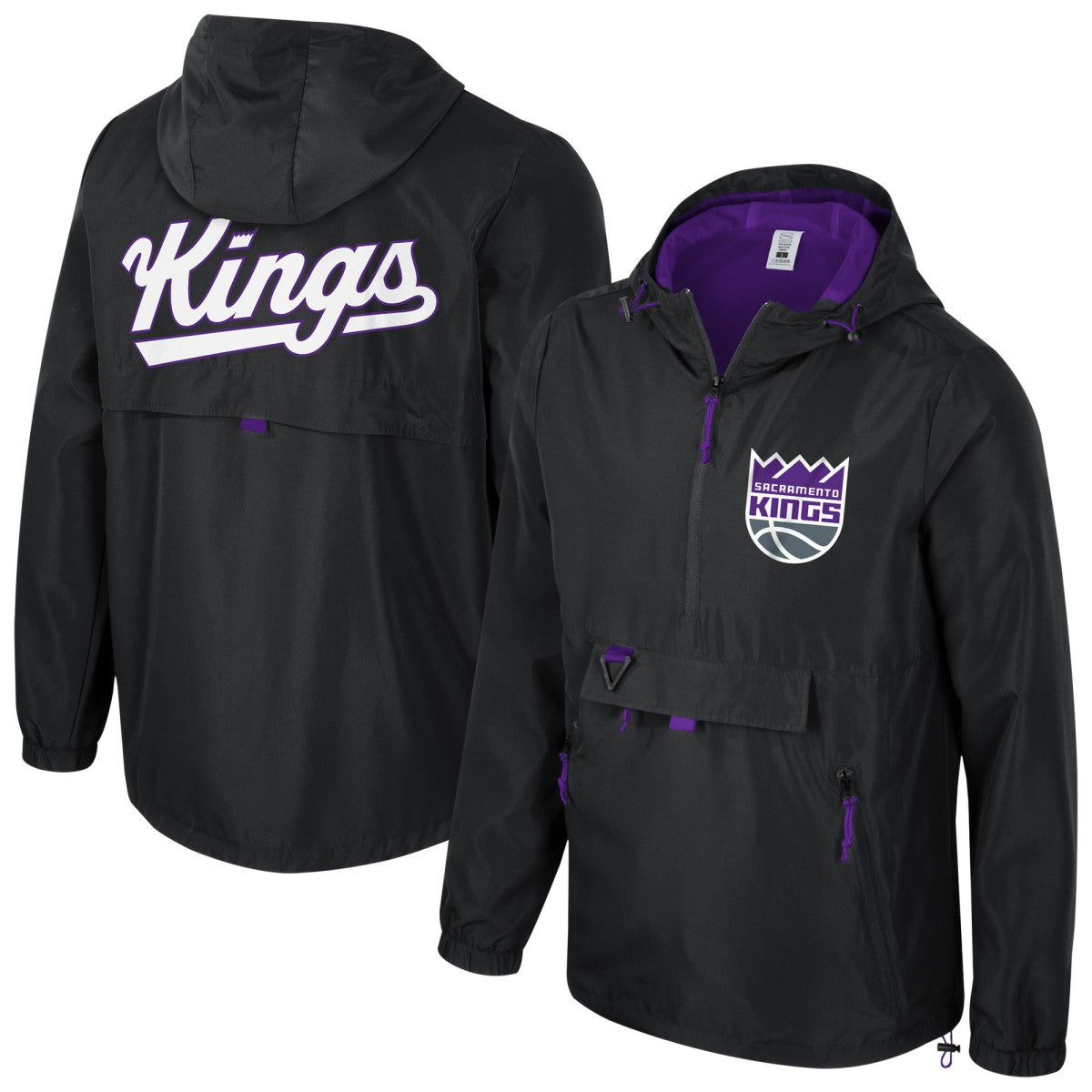 Sacramento Kings Stadium Essentials Unisex Compete Quarter-Zip Hoodie Jacket Black - NBA
