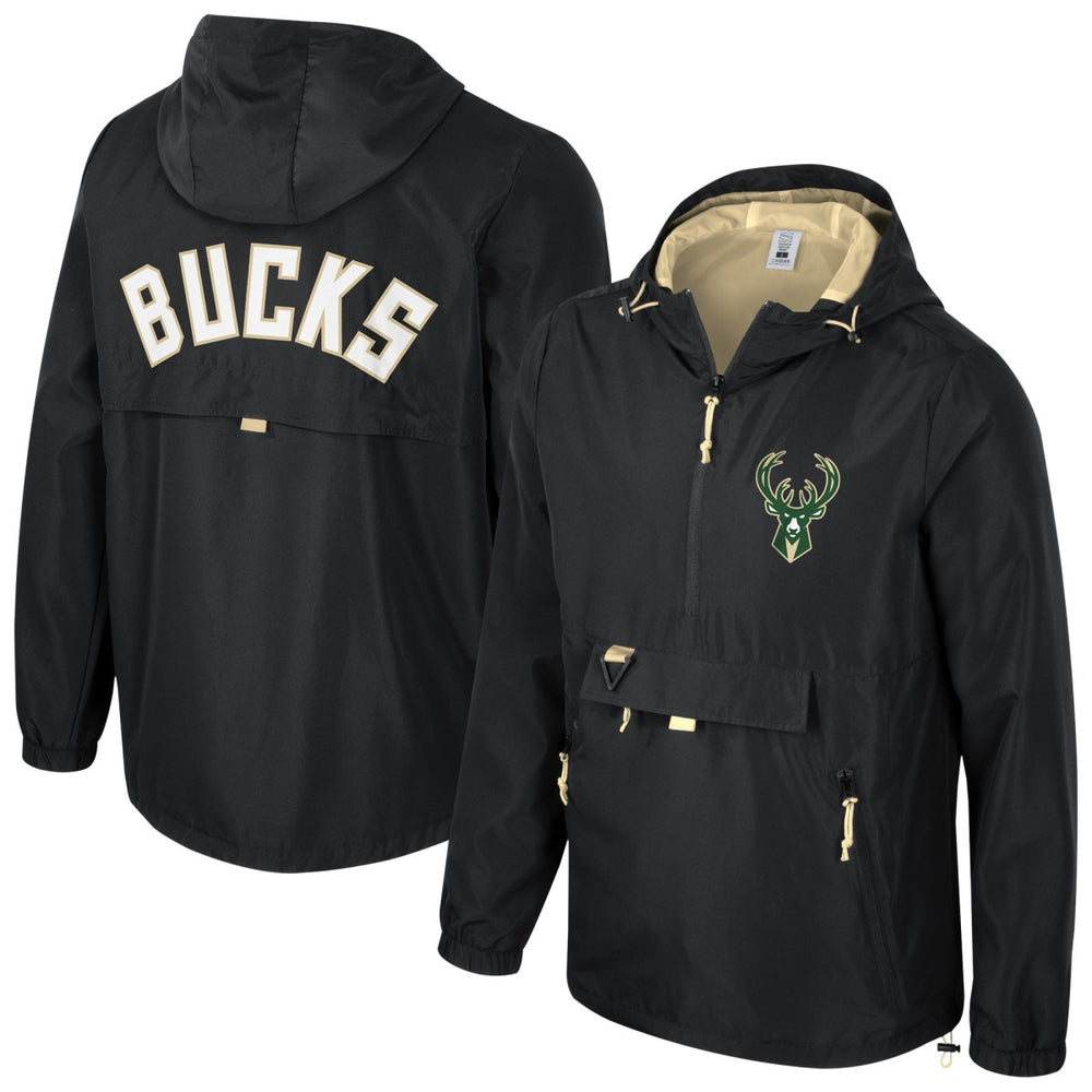 Milwaukee Bucks Stadium Essentials Unisex Compete Quarter-Zip Hoodie Jacket Black - NBA