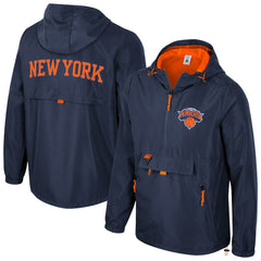New York Knicks Stadium Essentials Unisex Compete Quarter-Zip Hoodie Jacket Blue - NBA