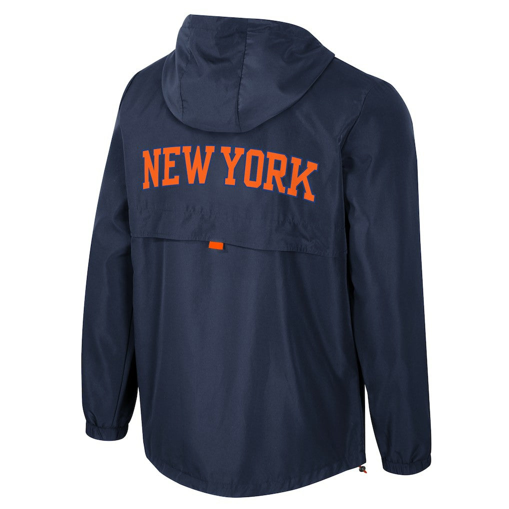 New York Knicks Stadium Essentials Unisex Compete Quarter-Zip Hoodie Jacket Blue - NBA