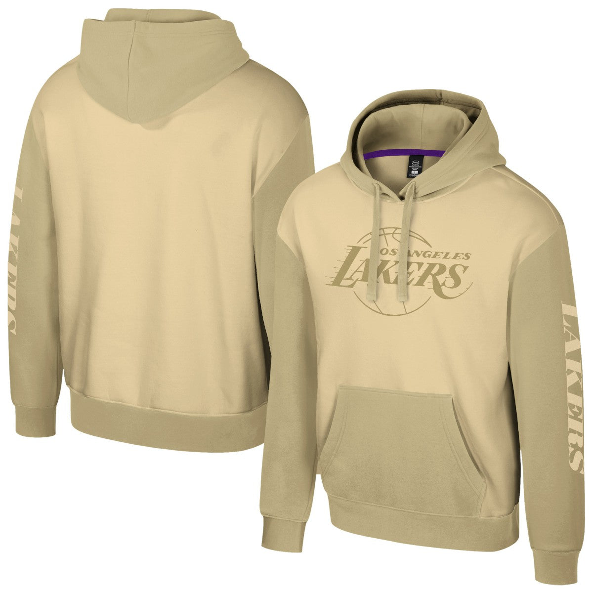Los Angeles Lakers Stadium Essentials Unisex Rafters Burst Hoodie Khaki - NBA