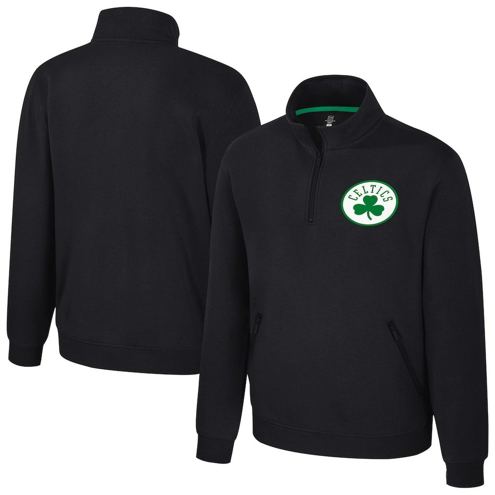 Boston Celtics Stadium Essentials Unisex Varsity Trainer Quarter-Zip Pullover Black - NBA