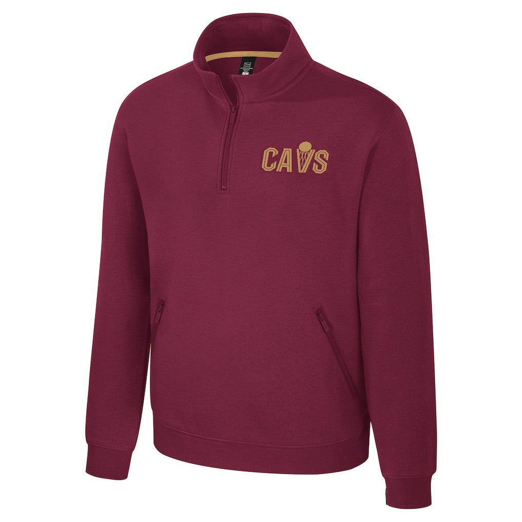 Cleveland Cavaliers Stadium Essentials Unisex Varsity Trainer Quarter-Zip Pullover Wine - NBA