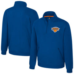 New York Knicks Stadium Essentials Unisex Varsity Trainer Quarter-Zip Pullover Blue - NBA