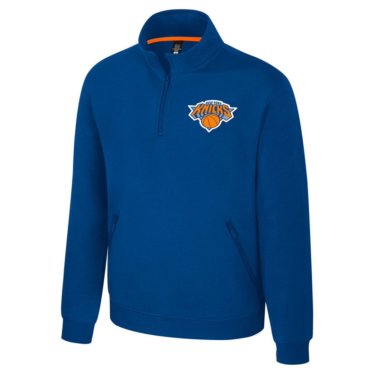 New York Knicks Stadium Essentials Unisex Varsity Trainer Quarter-Zip Pullover Blue - NBA