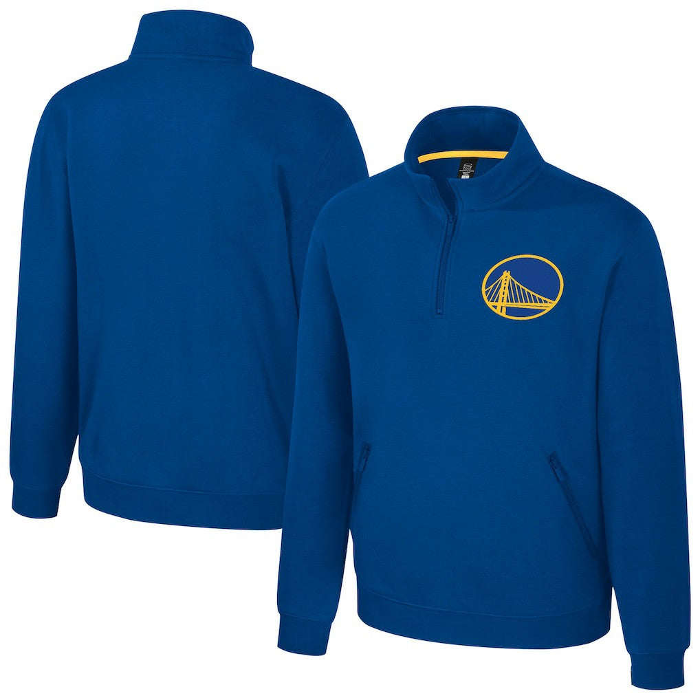 Golden State Warriors Stadium Essentials Unisex Varsity Trainer Quarter-Zip Pullover Royal - NBA