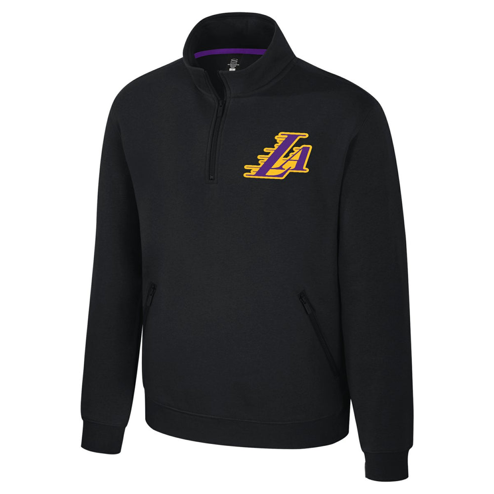 Los Angeles Lakers Stadium Essentials Unisex Varsity Trainer Quarter-Zip Pullover Black - NBA