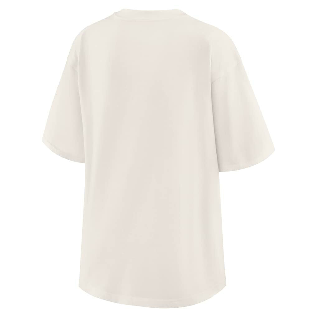 New York Knicks WEAR by Erin Andrews Women's Ball Boyfriend T-Shirt Cream - NBA