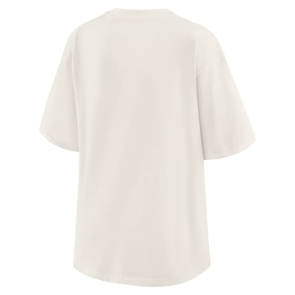 New York Knicks WEAR by Erin Andrews Women's Ball Boyfriend T-Shirt Cream - NBA