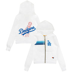 Los Angeles Dodgers Aviator Nation x MLB Unisex Five-Stripe Tri-Blend Full-Zip Hoodie - MLB