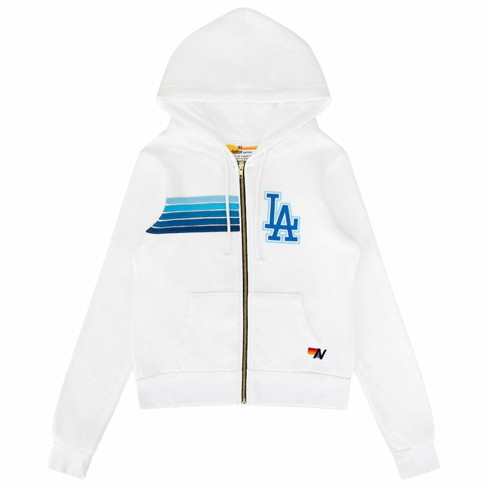 Los Angeles Dodgers Aviator Nation x MLB Unisex Five-Stripe Tri-Blend Full-Zip Hoodie - MLB