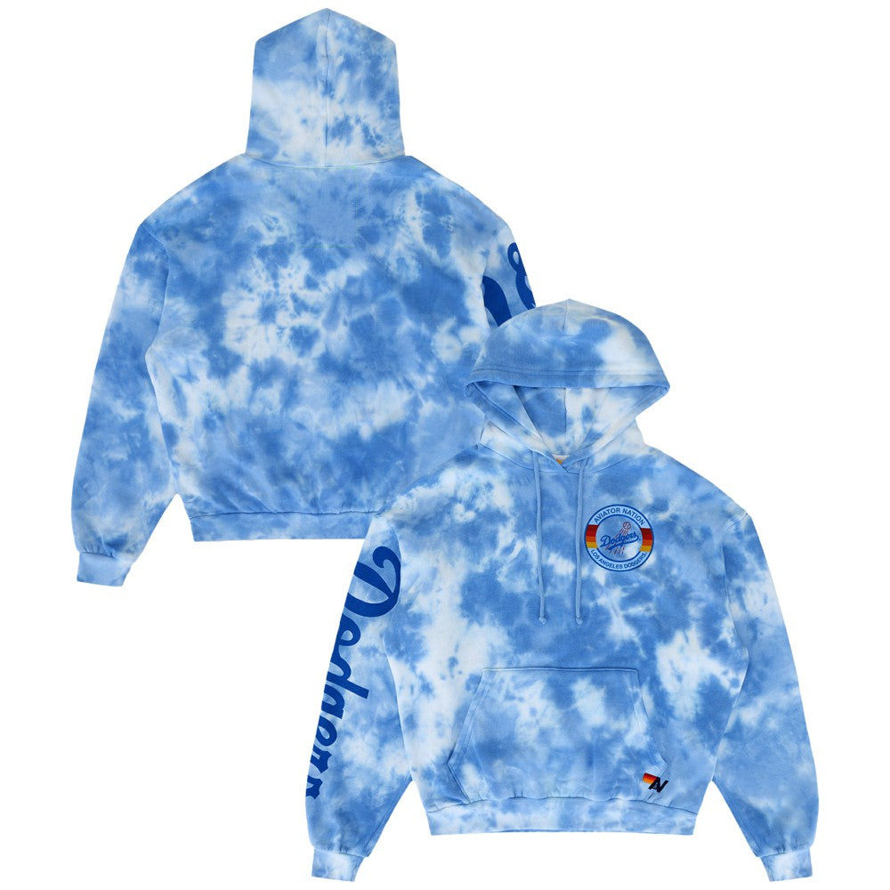 Los Angeles Dodgers Aviator Nation x MLB Unisex Tie-Dye Tri-Blend Hoodie - MLB