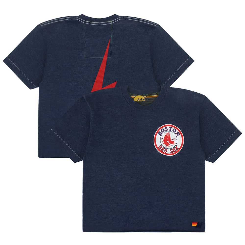 Boston Red Sox Aviator Nation x MLB Women's Cropped Boyfriend Tri-Blend T-Shirt - MLB