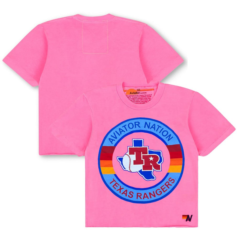 Texas Rangers Aviator Nation x MLB Women's Tri-Blend Boyfriend T-Shirt - MLB