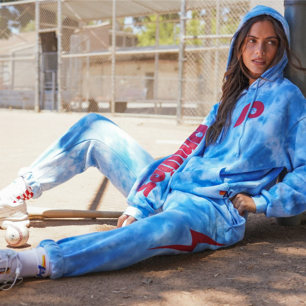 Philadelphia Phillies Aviator Nation x MLB Unisex Tie-Dye Tri-Blend Pullover Hoodie - MLB