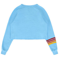 Philadelphia Phillies Aviator Nation x MLB Women's Rugby Stitch Cropped Tri-Blend Sweatshirt - MLB