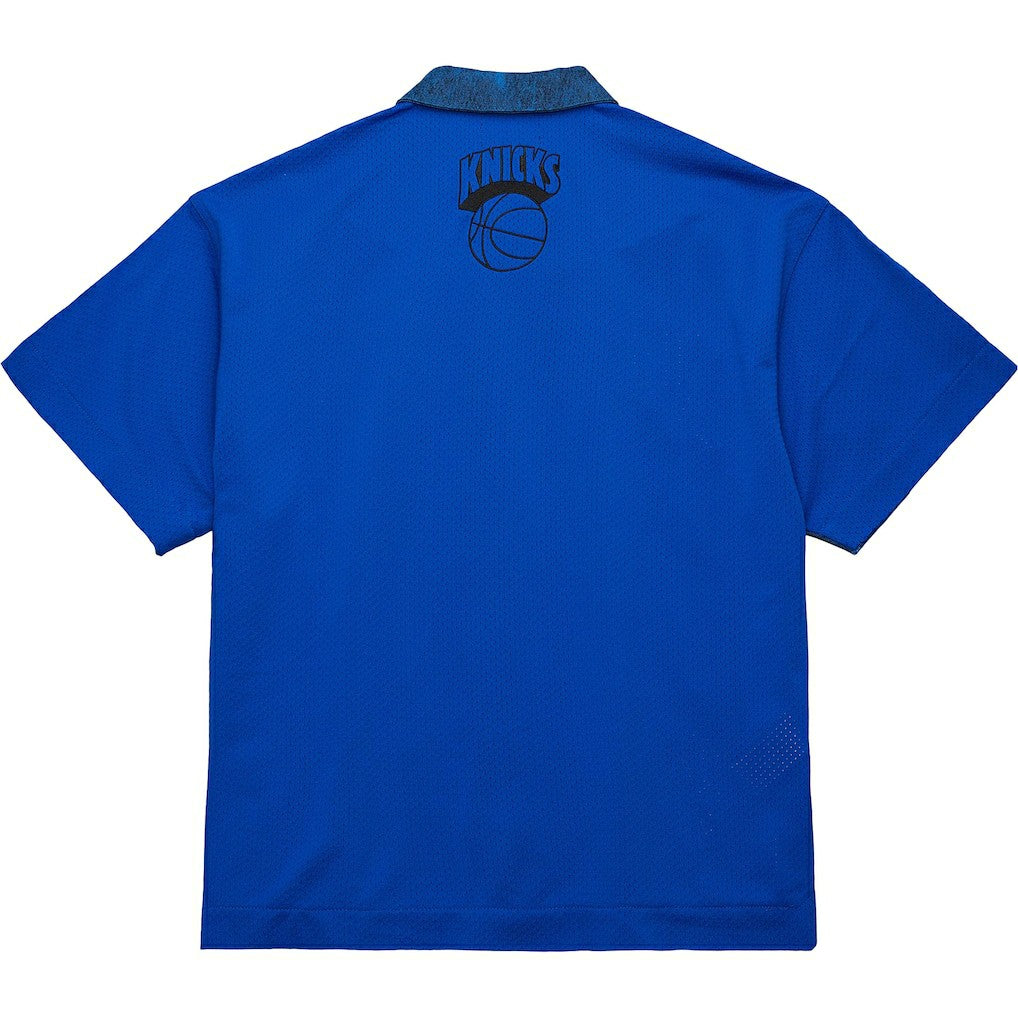 New York Knicks x Purple Brand Button-Up Shooting Shirt Navy - NBA