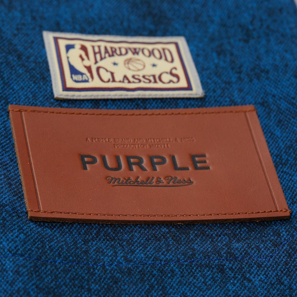 New York Knicks x Purple Brand Button-Up Shooting Shirt Navy - NBA