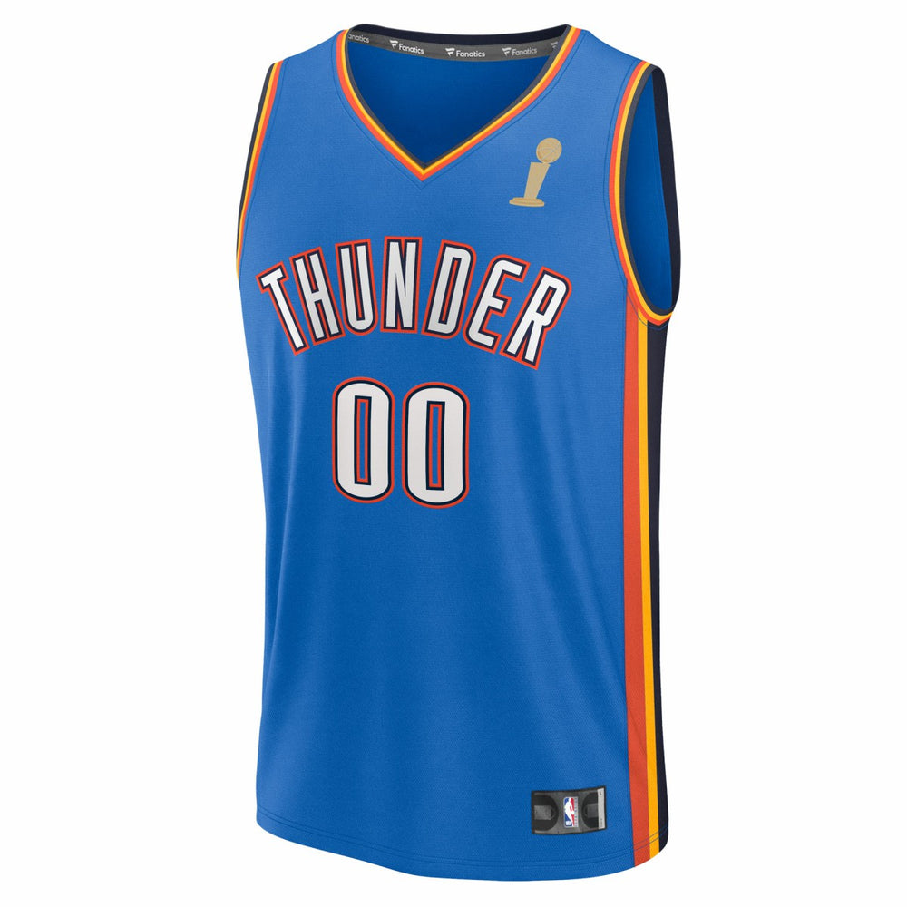 Oklahoma City Thunder 2025 NBA Finals Champions Fast Break Replica Custom Jersey Blue Icon Edition - NBA