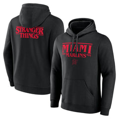 Miami Marlins Stranger Things Logo Lockup Pullover Hoodie - MLB