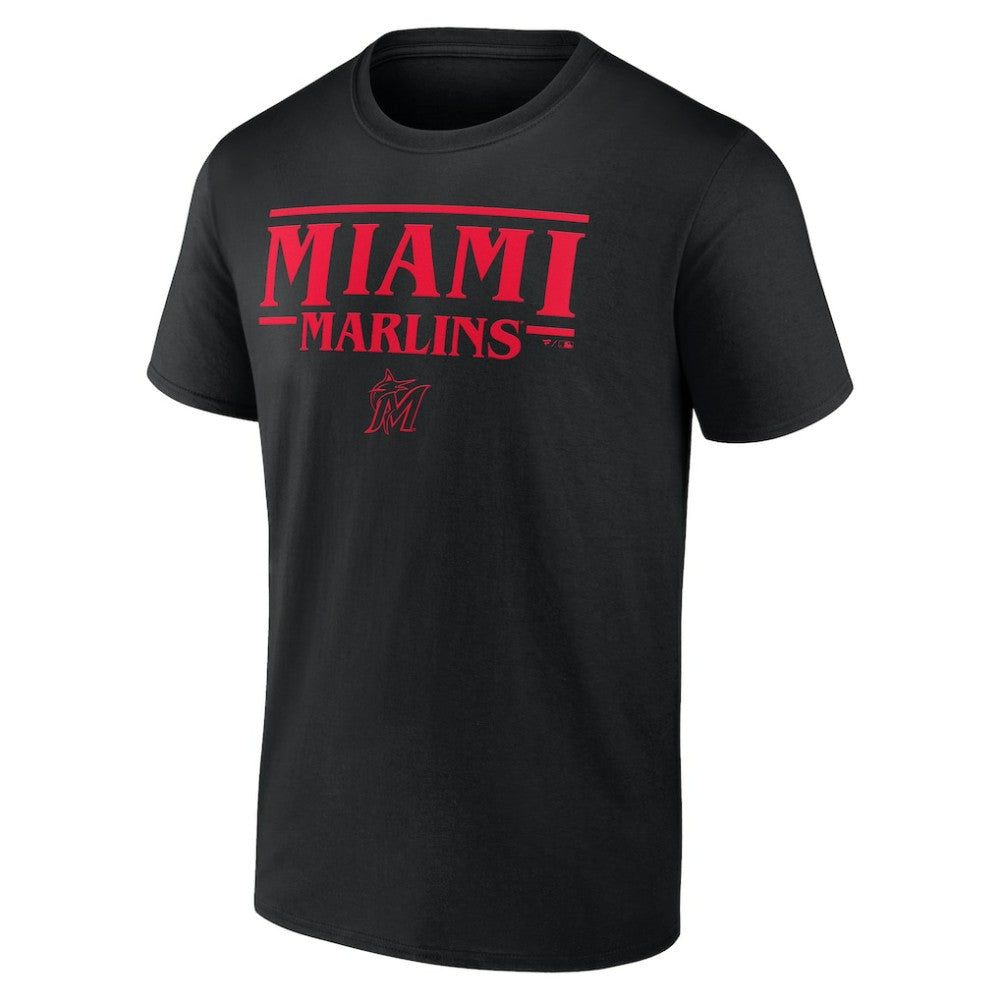 Miami Marlins Stranger Things Logo Lockup T-Shirt - MLB