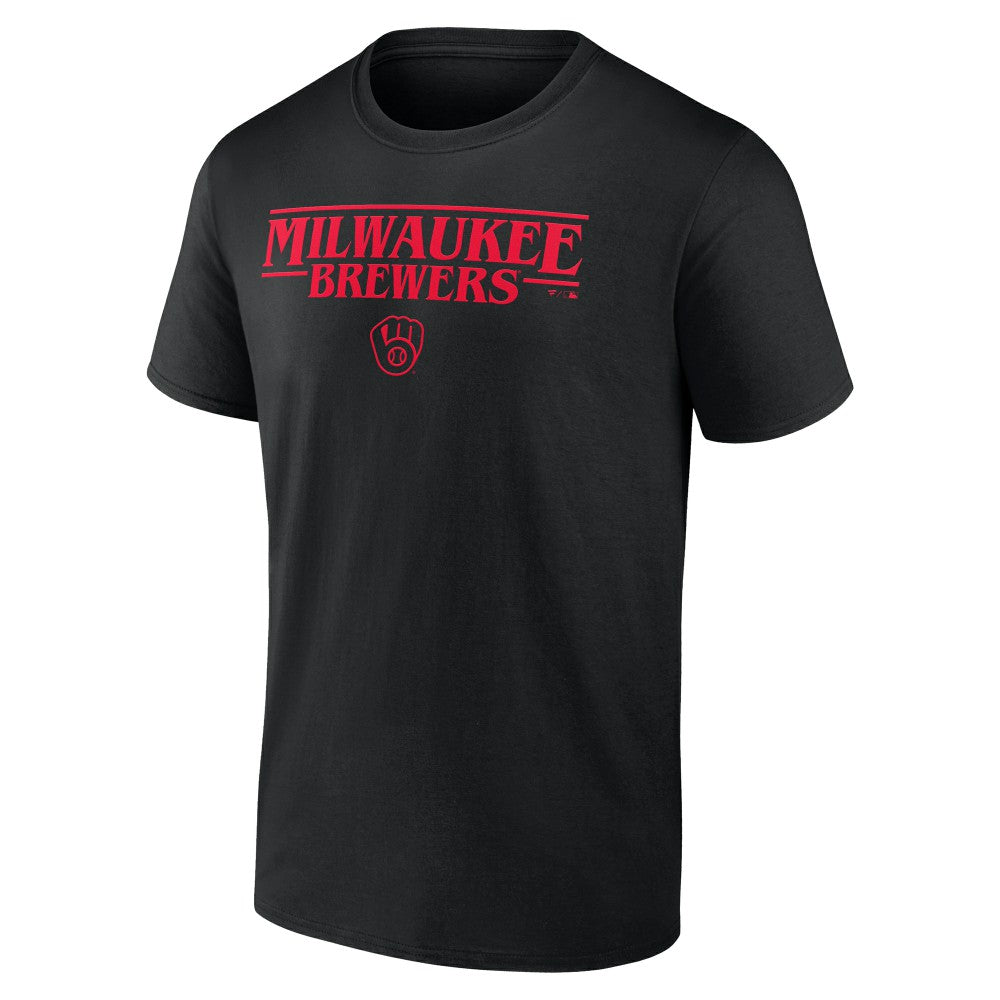 Milwaukee Brewers Stranger Things Logo Lockup T-Shirt - MLB