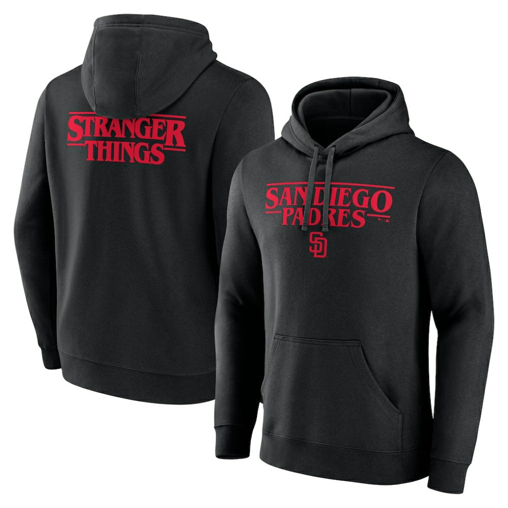 San Diego Padres Stranger Things Logo Lockup Pullover Hoodie - MLB