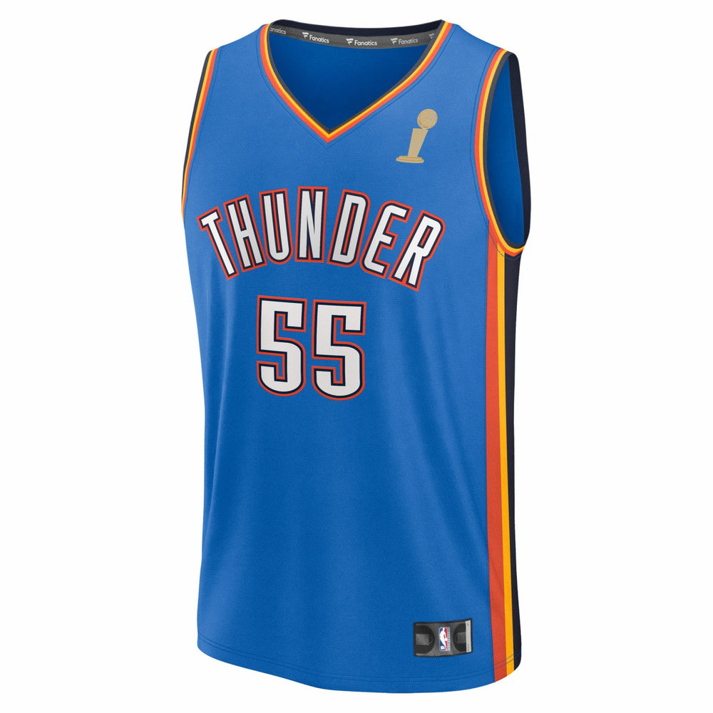 Isaiah Hartenstein Oklahoma City Thunder 2025 NBA Finals Champions Fast Break Replica Player Jersey Blue Icon Edition - NBA