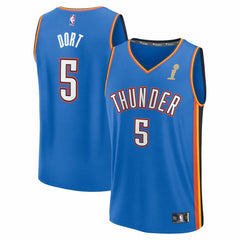 Luguentz Dort Oklahoma City Thunder 2025 NBA Finals Champions Fast Break Replica Player Jersey Blue Icon Edition - NBA