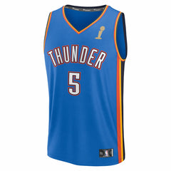 Luguentz Dort Oklahoma City Thunder 2025 NBA Finals Champions Fast Break Replica Player Jersey Blue Icon Edition - NBA