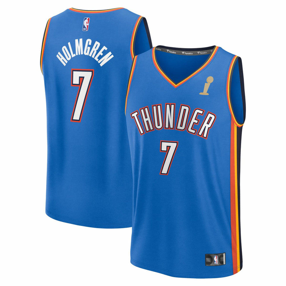Chet Holmgren Oklahoma City Thunder 2025 NBA Finals Champions Fast Break Replica Player Jersey Blue Icon Edition - NBA