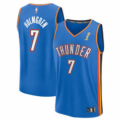 Chet Holmgren Oklahoma City Thunder 2025 NBA Finals Champions Fast Break Replica Player Jersey Blue Icon Edition - NBA