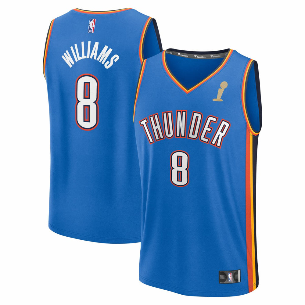 Jalen Williams Oklahoma City Thunder 2025 NBA Finals Champions Fast Break Replica Player Jersey Blue Icon Edition - NBA