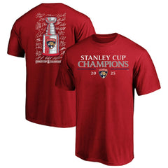Florida Panthers Fanatics 2025 Stanley Cup Champions Big & Tall Roster T-Shirt - Red - NHL