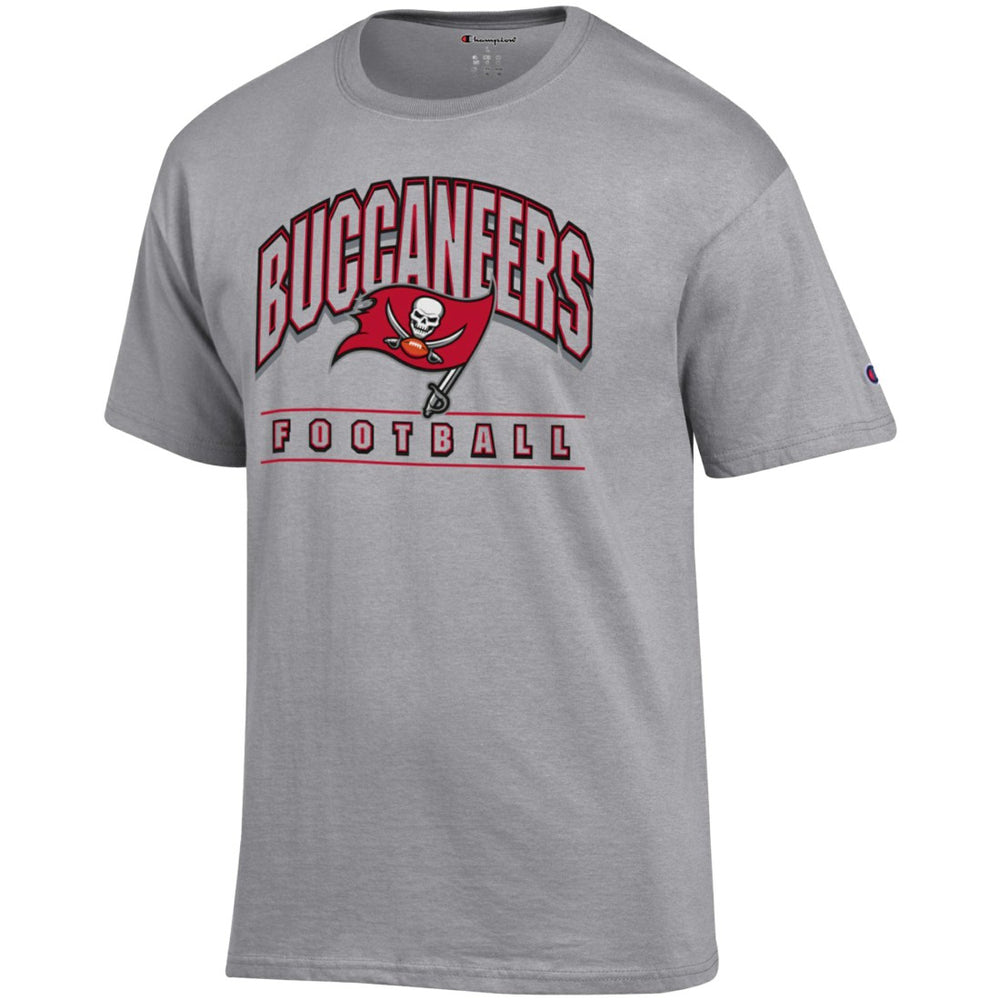Tampa Bay Buccaneers Champion Football T-Shirt Heather Gray | NFL