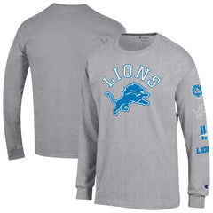 Detroit Lions Champion Seal Long Sleeve T-Shirt Heather Gray | NFL