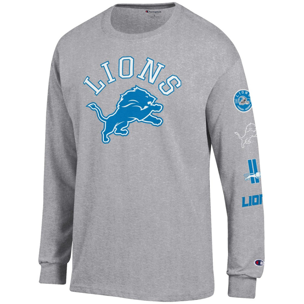 Detroit Lions Champion Seal Long Sleeve T-Shirt Heather Gray | NFL