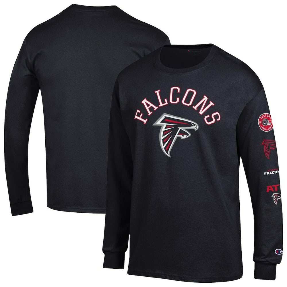 Atlanta Falcons Champion Seal Long Sleeve T-Shirt Black | NFL