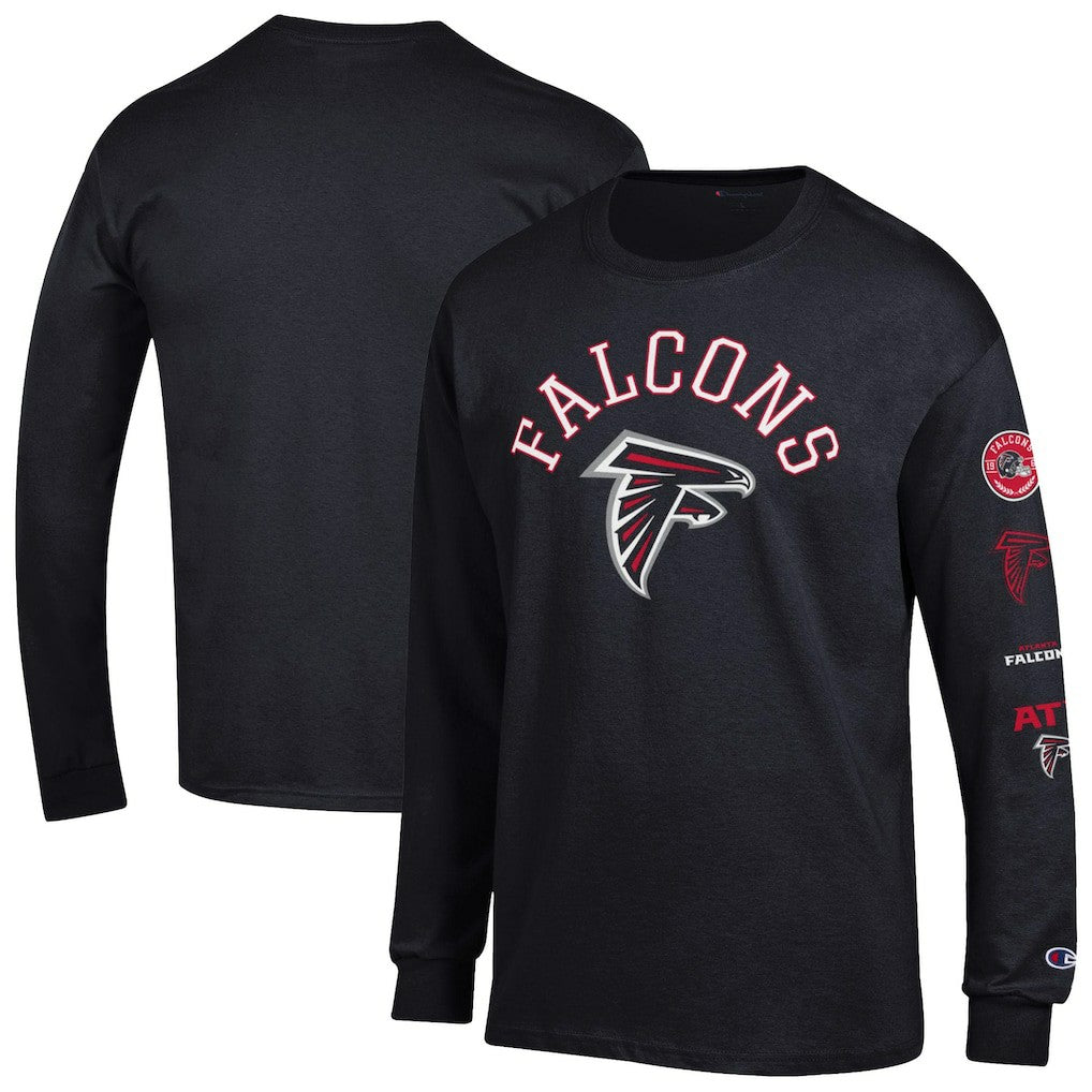 Atlanta Falcons Champion Seal Long Sleeve T-Shirt Black | NFL
