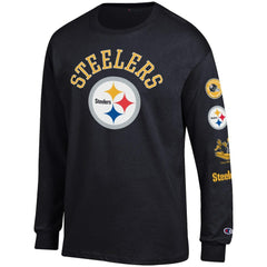 Pittsburgh Steelers Champion Seal Long Sleeve T-Shirt Black | NFL