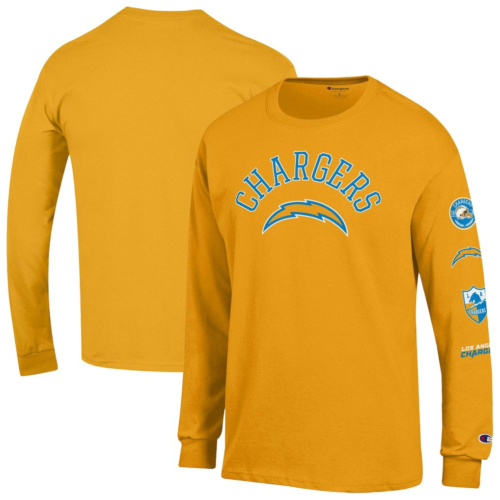 Los Angeles Chargers Champion Seal Long Sleeve T-Shirt Gold | NFL