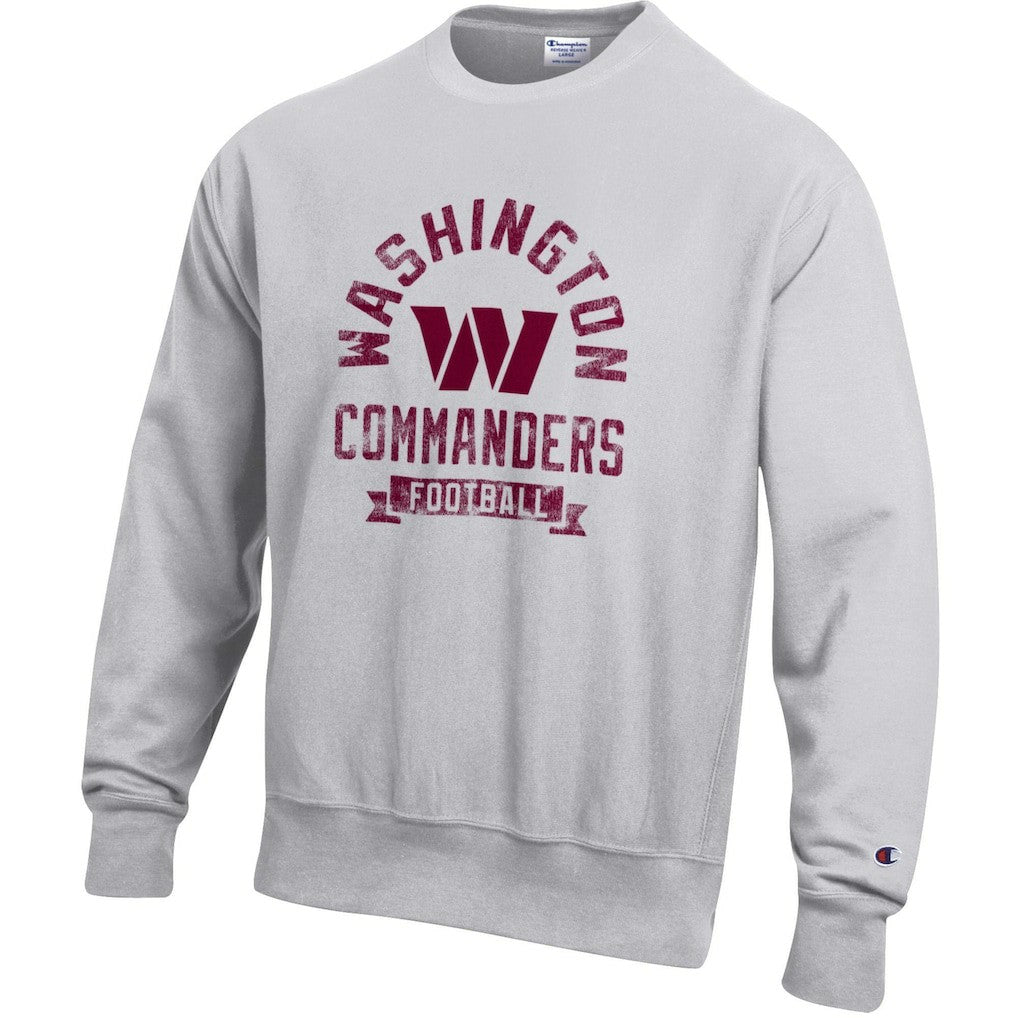 Washington Commanders Champion Reverse Weave Fleece Pullover Sweatshirt Heather Gray | NFL