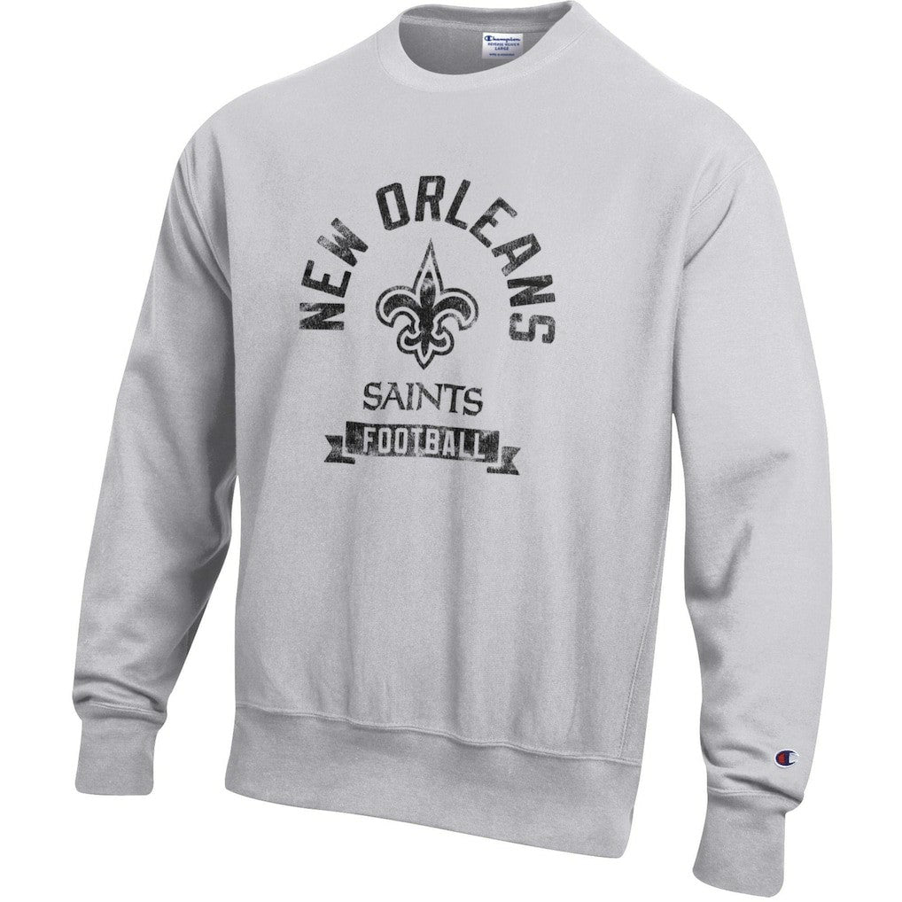 New Orleans Saints Champion Reverse Weave Fleece Pullover Sweatshirt Heather Gray | NFL